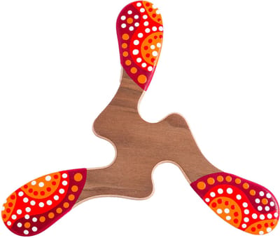 Handbeschilderde boemerang Wallaby Boomerang Yallingup WB105 Hout 22 cm