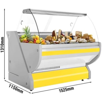 GGM Gastro Kühl-/ Fleischtheke - 1500mm - Gelb - mit Fleischlicht & beleuchteter Frontblende