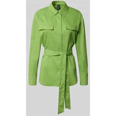 Blouse van linnenmix met borstzakken