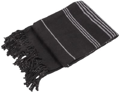 Hamamdoek - zwart wit - saunadoek - stranddoek - hammamdoek - 80 x 170 cm