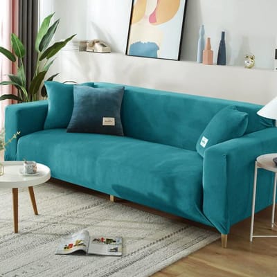 Fluweel Pluche Bankovertrek Stretch Allesomvattende Bankhoezen Voor Woonkamer Effen Bankhoezen Fauteuilhoes 1seater 90-140cm
