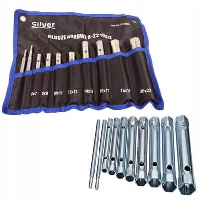 Silver 10998 - Pijpsleutelset - 6-22 mm - 10-delig - Inclusief Etui en Wringstaven