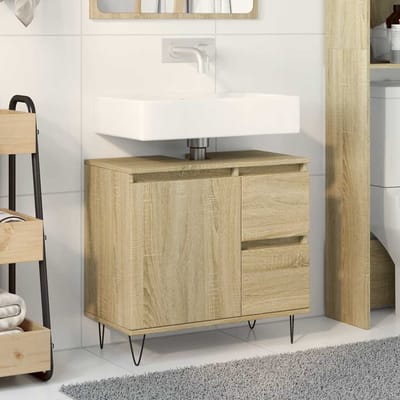 vidaXL - Badkamerkast - 65x33x60 - cm - bewerkt - hout - sonoma - eikenkleurig