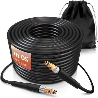 Reinigingsslang Set - Afvoer Ontstopper - Pipes Reinigen - Hoge Druk Bestendig - 20 Meter - Zwart