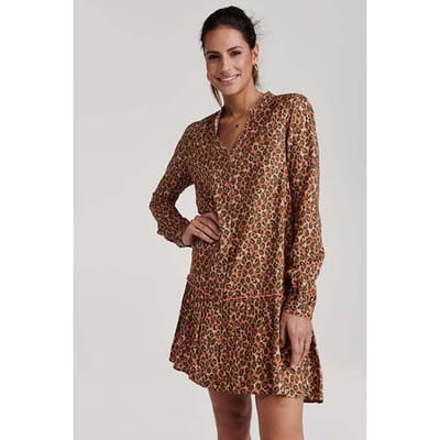 Shiwi Ladies Tuvalu Dress Tropical Tiger Strawberry Pink Maat: XS | Blousejurken Outlet | Dames | Roze