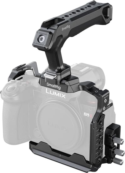 Cage Kit voor Panasonic G9 II, S5 II en S5 IIX met NATO Handgreep, HDMI en USB-C Kabelklem en Snelle Ontgrendeling