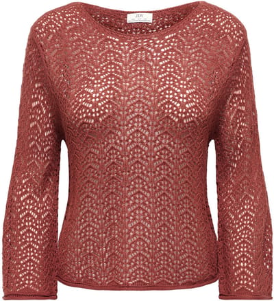 Jacqueline de Yong Trui Jdymika 3/4 Boat Neck Pullover Knt 15384301 Smoked Paprika Dames Maat - M