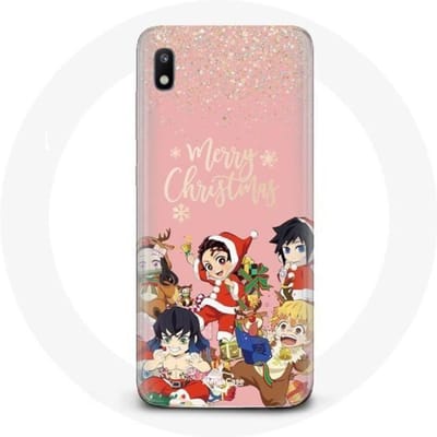 Coque pour Samsung Galaxy A10 Demon slayer merry christmas affiche Anime Manga