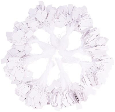Allecto - Mini Price Tags - 1000 Stuks - Creatief Labelen - Wit - Voor Bedrijf en Kerst - Perfect voor Sieraden - 23x13 mm