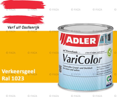 ADLER Varicolor Lakverf RAL 1023 – Verkeersgeel 750 ml – 2-in-1 Houtverf, Metaalverf en Kunststof Lak voor Binnen & Buiten