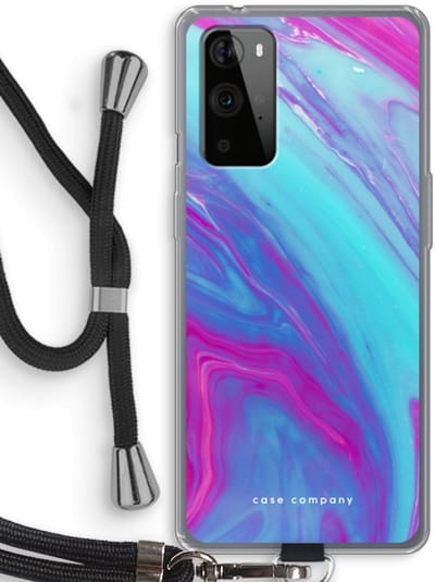 Case Company® - Hoesje met koord geschikt voor OnePlus 9 Pro hoesje met Koord - Zweverige regenboog - Telefoonhoesje met Zwart Koord - Bescherming aan alle Kanten en Over de Schermrand