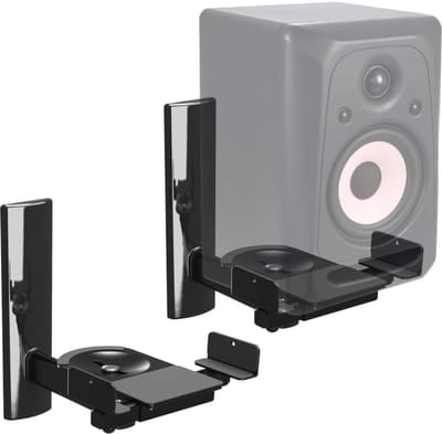 Luidspreker Wandsteunen - Boekenplank Beugels - Audio Installatie - Verstelbare Draai- en Kantelfunctie - Tot 25 kg - Zwart