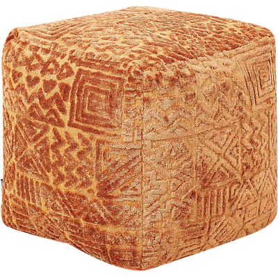 SANAWAN - Poef - Goudbruin - Viscose