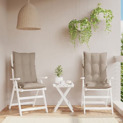 vidaXL - Stoelkussens - 2 - st - hoge - rug - oxford - stof - taupe