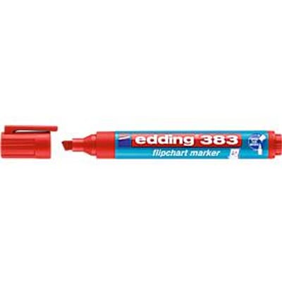 edding 383 flipchartmarker, wigvormige punt, rood, 10 stuks