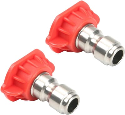 Hogedrukreiniger Spuitmond - Nozzle Tip - Reinigen van Oppervlakken - Roestvrij Staal - 2 Stuks - Rood