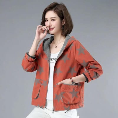 Lente en Herfst Korte Jas Dames Koreaanse Stijl Losse Plus Size Dames Vest met Capuchon Casual All-match Jas L oranje