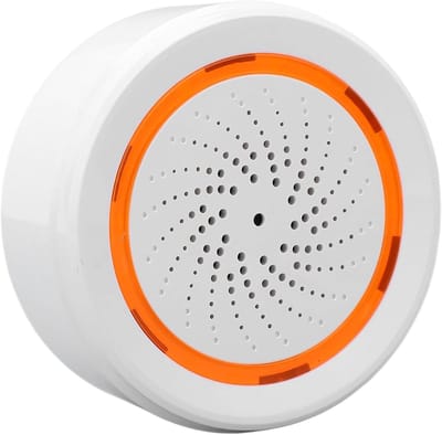 Slimme Sirene Alarm - Geluid Licht Alarm - Huisbeveiliging Binnen - App Bediening 90 DB - 10x9x5 Centimeter