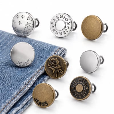BOTC Jeansknopen - 24 stuks - 17 mm - Brons en zilver - Spijkerbroek - Spijkerjas - Inslagknopen