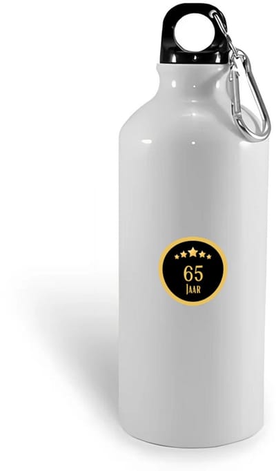 Hacebo® - 65 jaar waterfles - iemand die 65 jaar is geworden of 65 jaar lang een relatie hebben of getrouwd zijn - verjaardagscadeau - verjaardag - cadeau - kado - geschenk - gift - relatie - trouwdag - jubileum - water fles - 400ML
