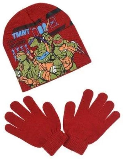 Teenage Mutant Ninja Turtles - Winterset - Muts & Handschoenen - Model "Stop Our Enemy Kraang!" - Rood - 52 cm