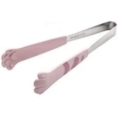 Pince à Nourriture Créative en Forme de Patte de Chat, Pince à Barbecue Résistante à la Chaleur, Pince de Cuisine pour Pain, Outil de Cuisine L 24cm 9.45inch rose