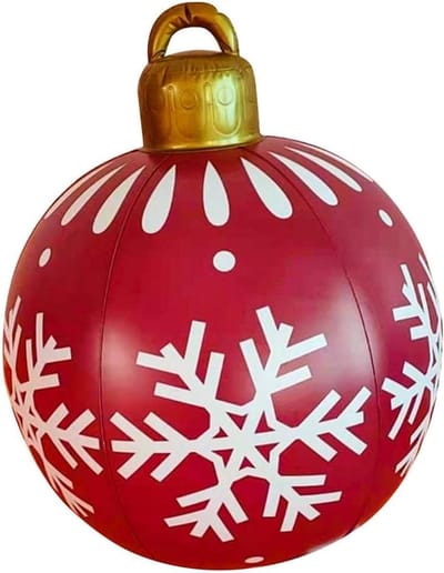 Grote Opblaasbare Kerstballen van 60 cm voor Tuinversiering, Unieke Decoratie voor Feestdagen en Kerstmis
