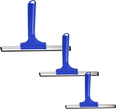 Novaliv voordeelset raamwisser 23 + 35 + 45 cm aluminium strip met rubberen lip voor streeploos vegen blauwe glasreiniger raamwisser raam ruitenreiniger ruitenwisser douchewisser