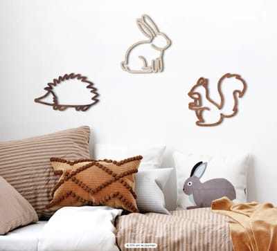 bosdieren wanddecoratie set van 3, kinderkamer, babykamer, wanddecoratie voor babykamer, houten wanddecoratie, Jungle theme