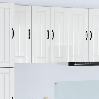vidaXL - Wandkast - LUCCA - Hoogglans - Wit - 30 - x - 31 - x - 80 - cm - Bewerkt - hout