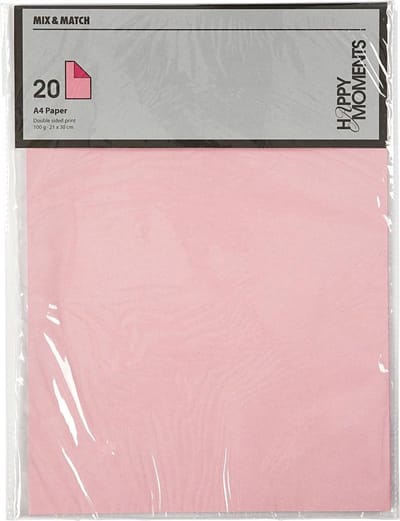 Creotime Structuurpapier 21 X 29,7 Cm 20 Stuks Roze