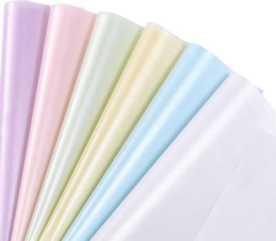 Zijdepapier verpakkingsmateriaal 50 x 35 cm Origami papier 6 kleuren metallic transparant papier knutselpapier transparant inpakpapier knutselen bruiloft cadeau decoratie