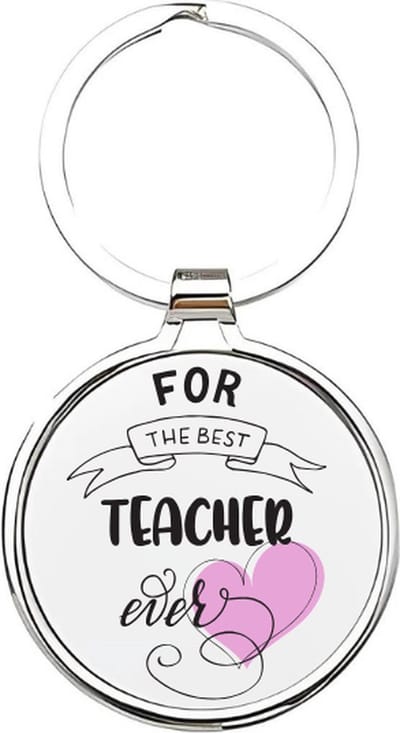 Akyol - for the best teacher ever Sleutelhanger - Leraar - de beste leraar - jufvrouw - leraar - basisschool juf - lerares - docente - onderwijzeres - basisschool - meester - docent - middelbareschool lerares - de liefste juf - 4 x 7,5 CM