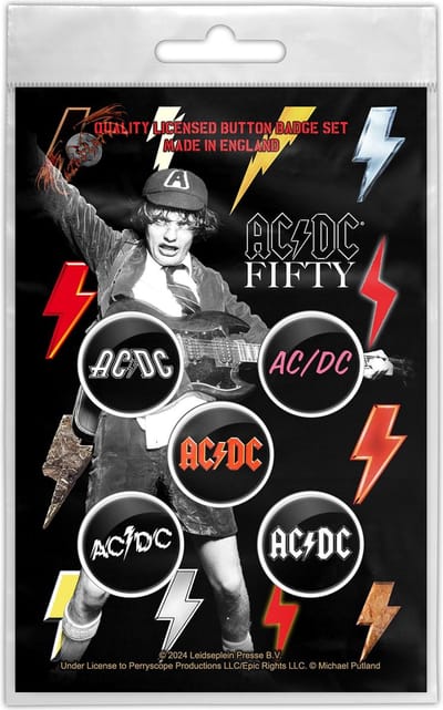 AC/DC - Bolt Array Badge/button - Set van 5 - Zwart