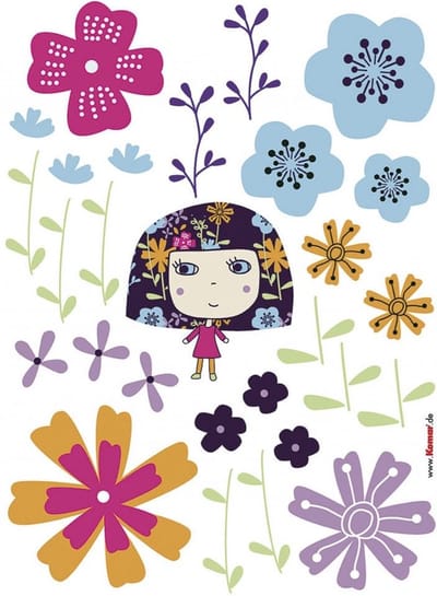 Komar - Muursticker - Bloemen - Kinderkamer - Zelfklevend - Muurdecoratie - Stickers - 50 x 70 cm