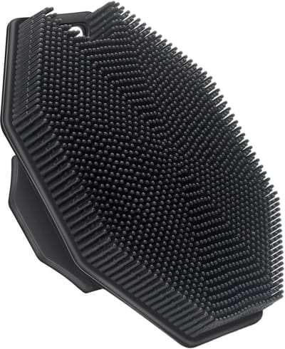 Famanu – Siliconen Badborstels met Haak, Zachte Douche Bad Lichaamsborstel [Zacht Exfoliëren & Massage], Siliconen Borstel voor Volwassenen en Baby's, Perfect voor Alle Huidtypes (Zwart)