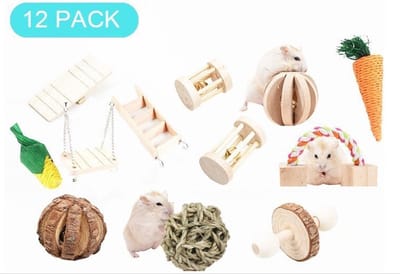 Nixnix® - Hamster Speelgoed set 12 stuks - Premium - Knaagdier
