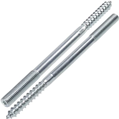 Set van 12 dubbele schroefdraad schroeven M12 x 200 mm - draadstangen van staal