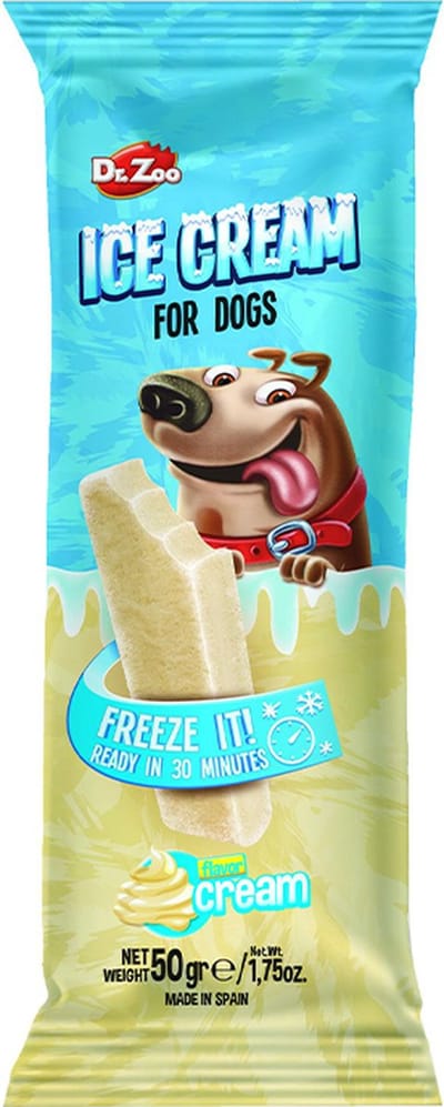 DR ZOO hondensnack ICE CREAM voor honden cream smaak 6 stuks van elk 50 gram = 300 gram afkoelgenot voor je harige vriend FREEZE IT - READY IN 30 MIN.