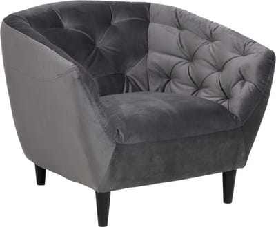 Fauteuil Thyrza - fluweel - donkergrijs