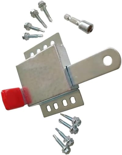 Garagedeurslot - Stalen vergrendeling - Binnenbeveiliging - Robuust ontwerp - 15 cm - Staal