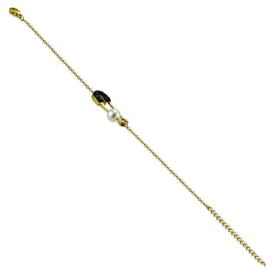 Montebello Armband Aili Black - 316L Staal - Parel - 17+3cm