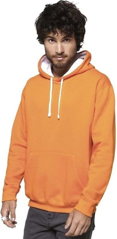 Grote maten oranje/witte sweater/trui hoodie voor heren - Holland plus size feest kleding - Supporters/fan artikelen XXXL
