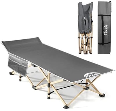 Draagbaar Vouwbed voor Kamperen - 450lbs Gewicht Capaciteit, Stevige Vouwbed met Draagtas voor Volwassenen en Kinderen, Perfect voor Reizen, Kantoor Naps en Thuisgebruik