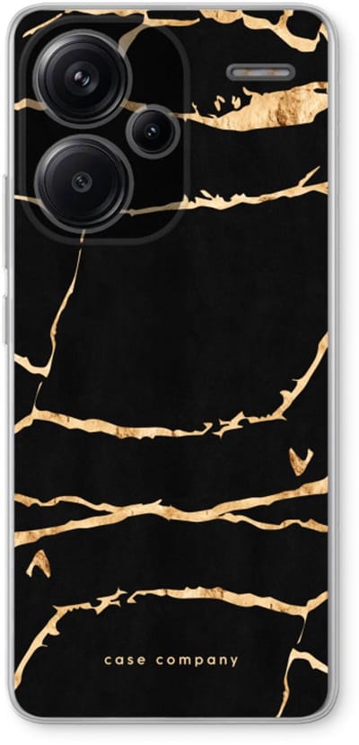 Case Company® - Hoesje geschikt voor Xiaomi Redmi Note 13 Pro plus hoesje - Gouden marmer - Soft Cover Telefoonhoesje - Bescherming aan alle Kanten en Schermrand