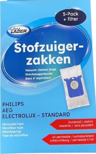 Aqua Laser Stofzuigerzakken - 30 stuks - 6 filters - voor Philips, AEG, Electrolux
