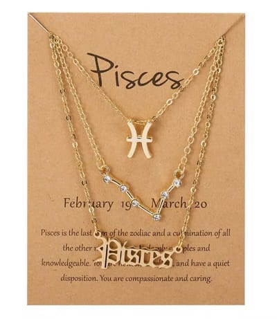 Pisces - Vis Zodiac Kettingen Set - Verguld - 3 Stuks - EmmyRovi