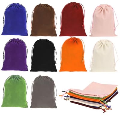 Fluwelen zakjes met trekkoord - 10 kleuren - 20x15 cm - Sieradenzakjes voor Bruiloften en Feesten