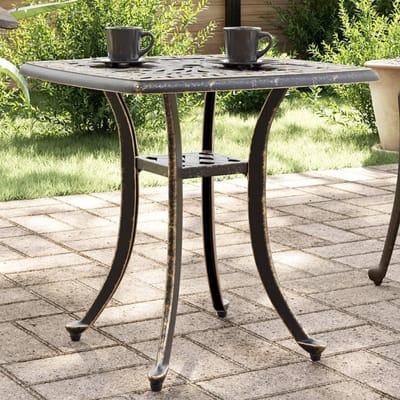 Kleine Bronzen Bistrotafel Vierkant 53x53x53 cm - Gegoten Aluminium Tuin- en Balkontafel
