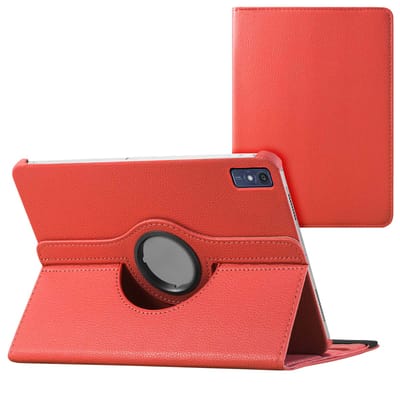 imoshion Tablet Hoes - Geschikt voor Lenovo Tab P12 - 360° Draaibare Bookcase - Rood